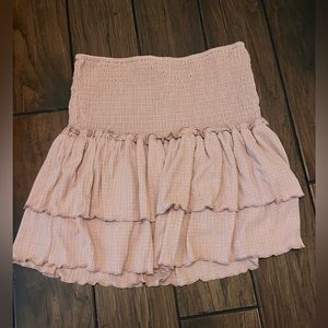 Pink Smocked Ruffle Skirt